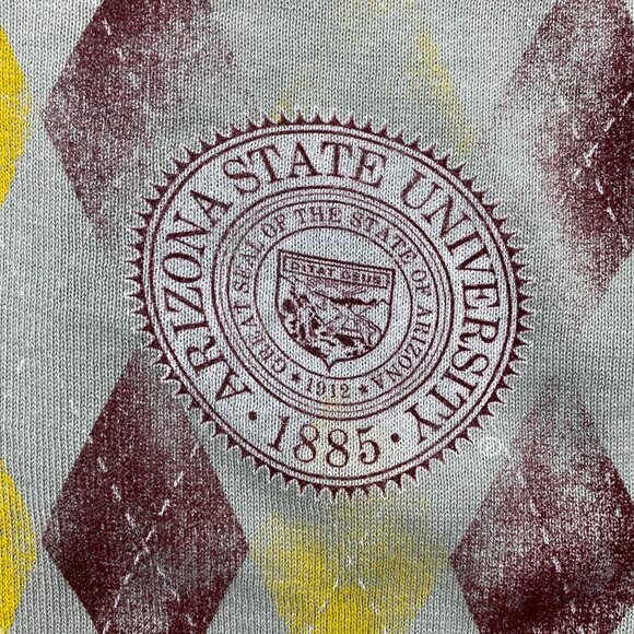 Argyle Sweater Women Medium M Gray Full Zip Arizona State University New w/ Tags - Picture 3 of 9